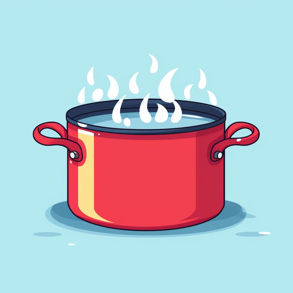 A pot of water boiling on a stove.